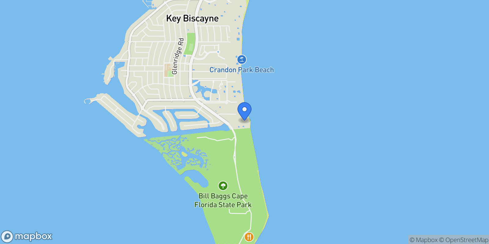 Map showing 1121 Crandon Blvd F201, Key Biscayne, Florida, United States.