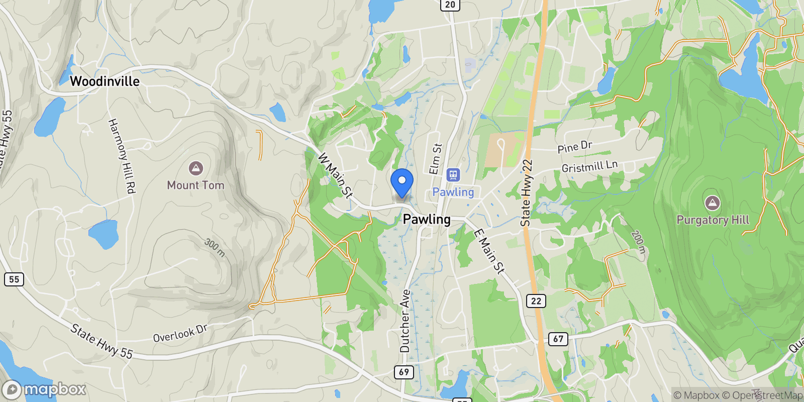 Map showing 48 W Main Street, Pawling, New York, United States.