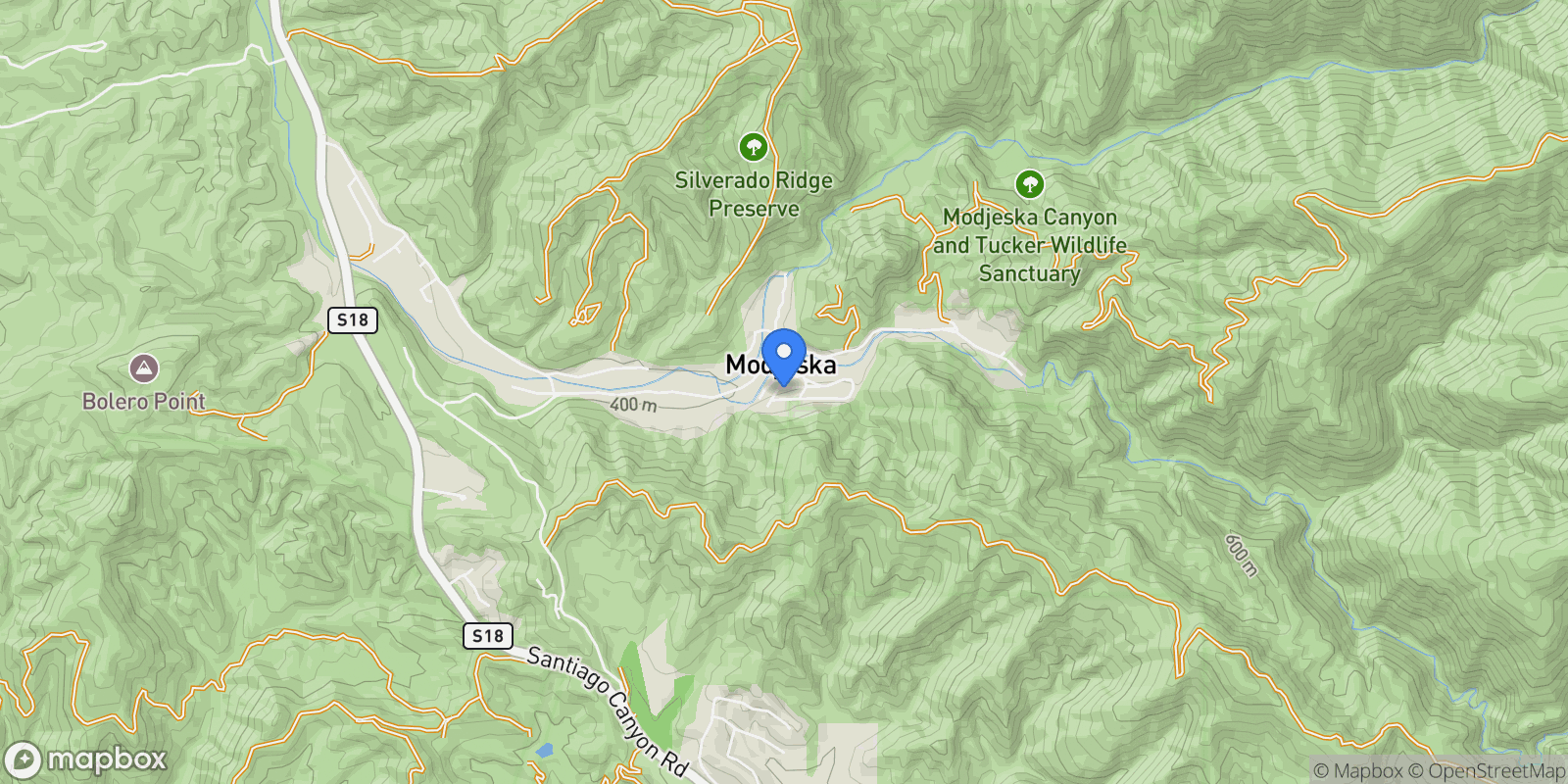 Map showing 28932 Kommers Lane, Silverado, California, United States.