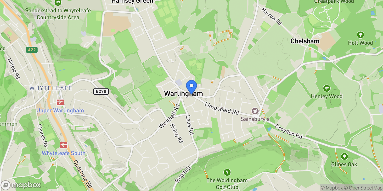 Map showing ASHWOOD, Warlingham, England, United Kingdom.