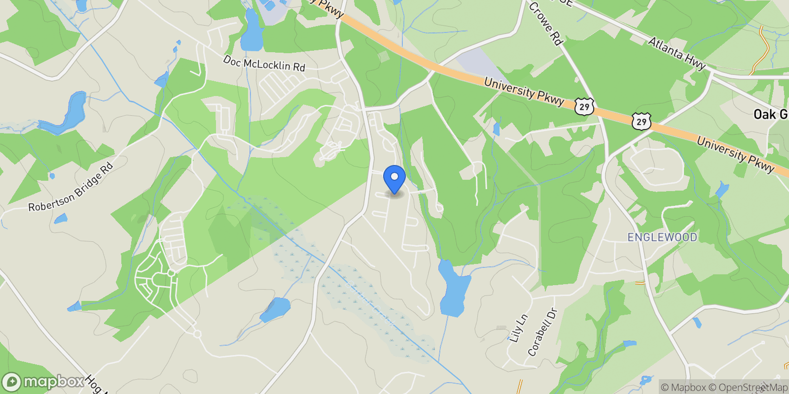 Map showing 2030 Greenleffe Drive, Winder, Georgia, United States.