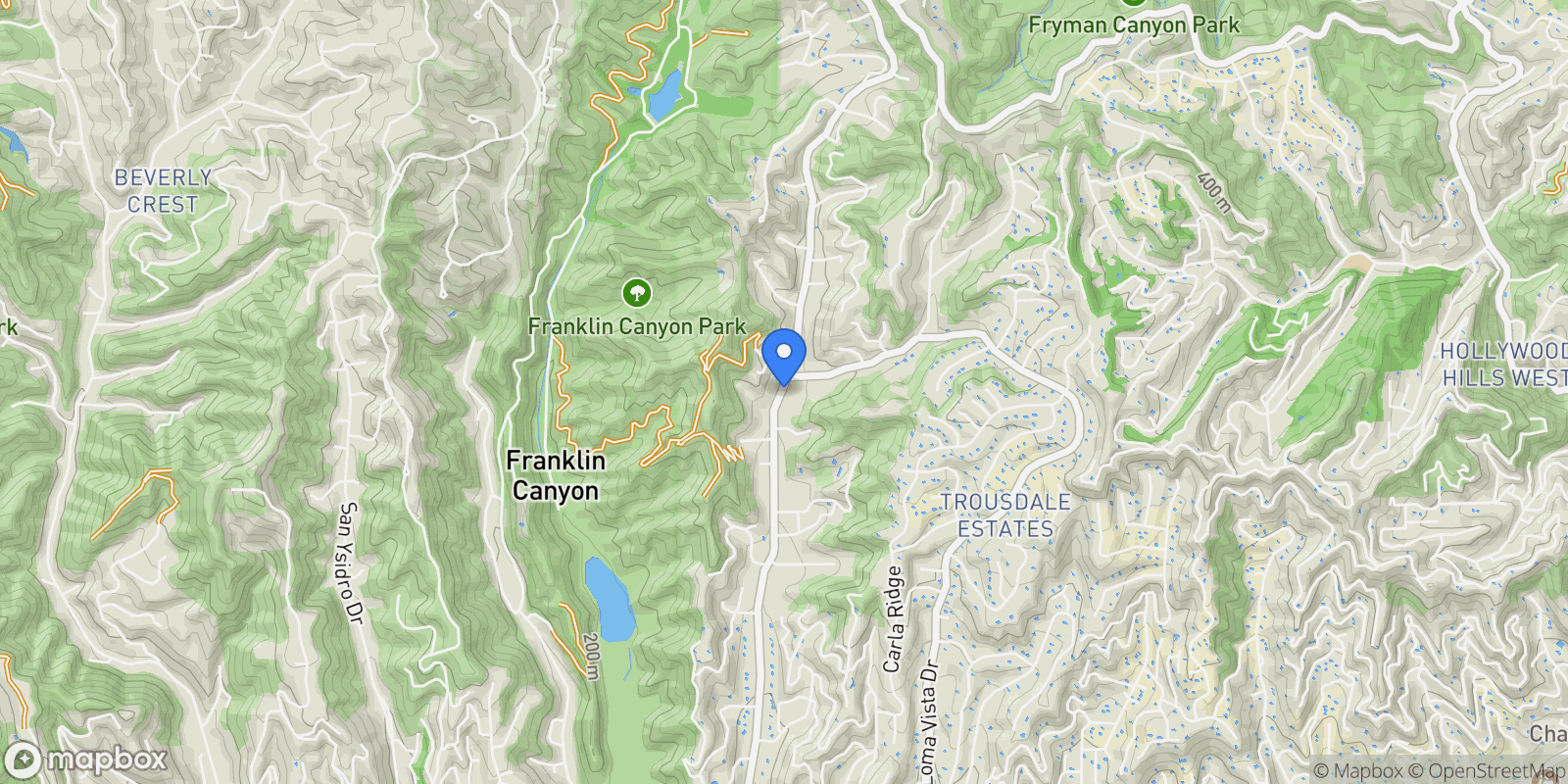 Map showing 2072 Coldwater Canyon, Beverly Hills, California, United States.