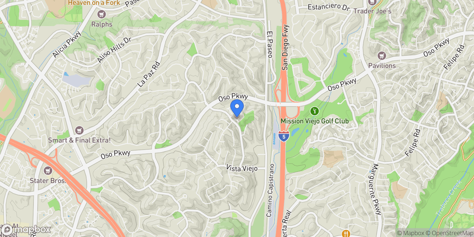 Map showing 26481 La Scala, Laguna Hills, California, United States.