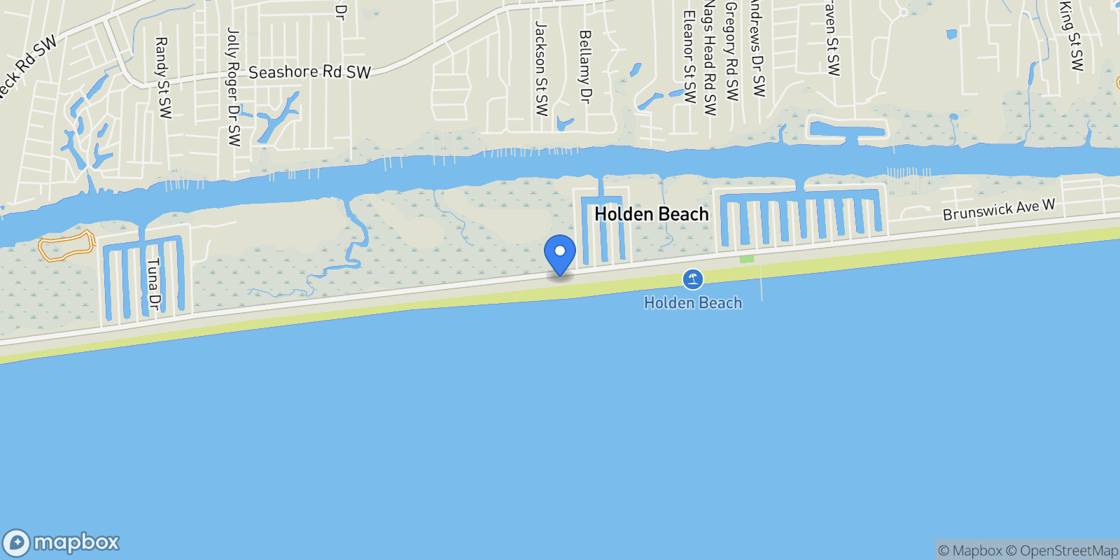 Map showing 599 Ocean Boulevard W lot, Holden Beach, NC, 28462, USA, 28462, North Carolina, United States.