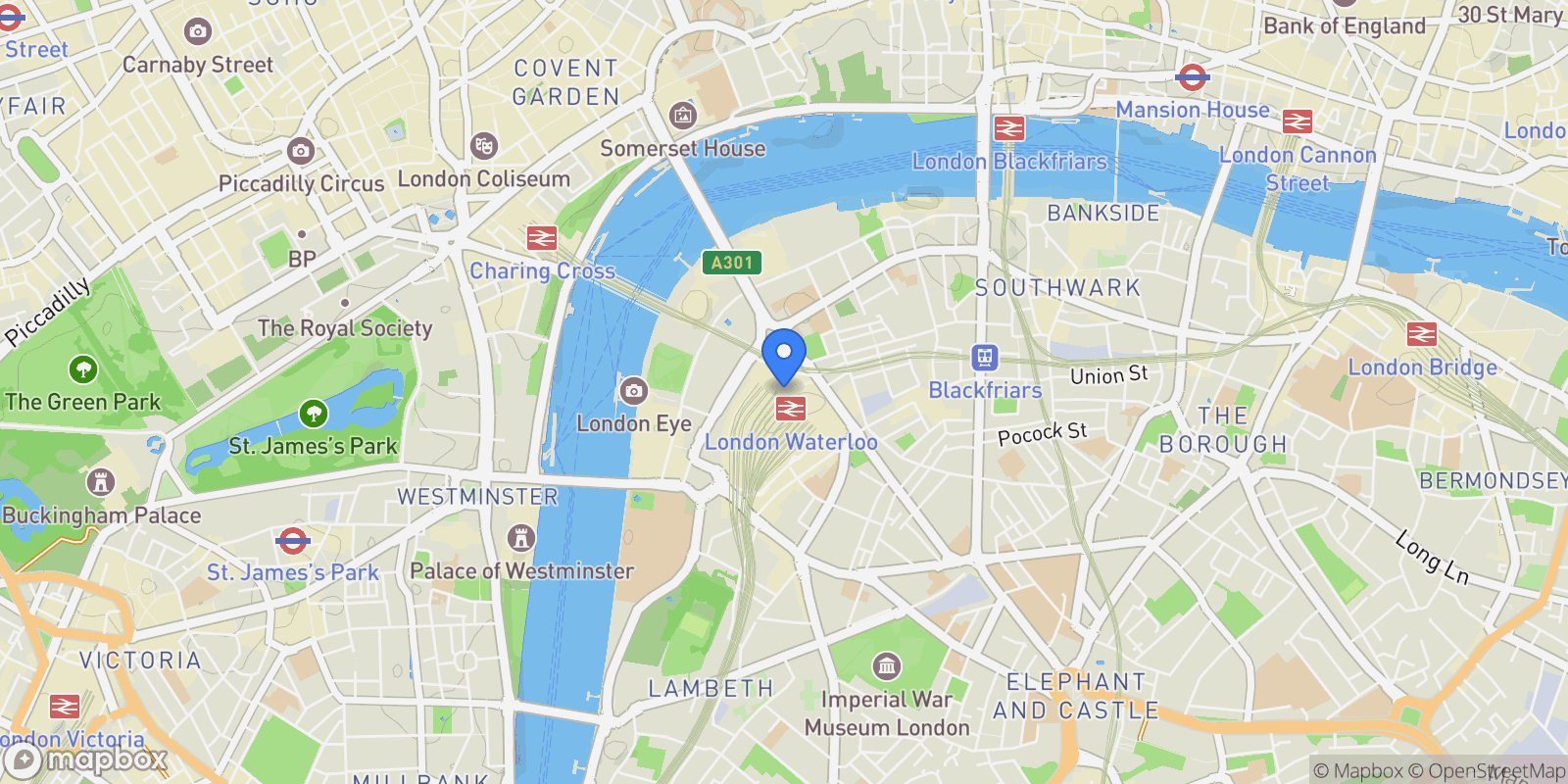 Map showing One Blackfriars, 19th Floor, London, England, United Kingdom.