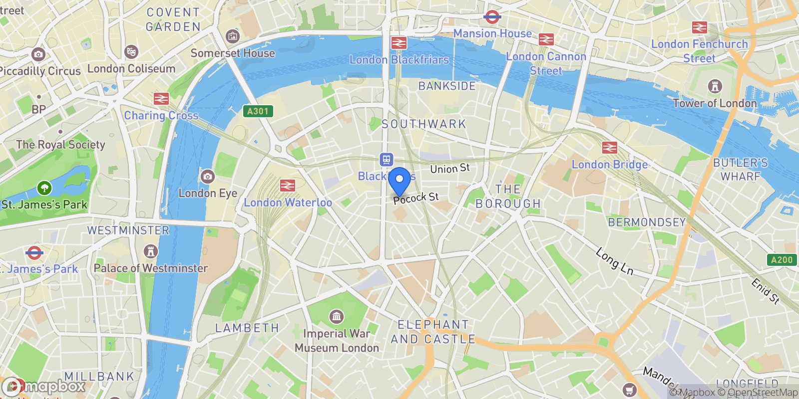 Map showing Triptych Place, Southwark, London, England, United Kingdom.