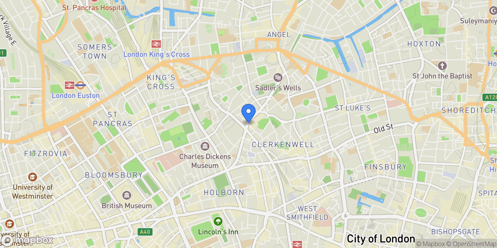 Map showing London, England, United Kingdom.
