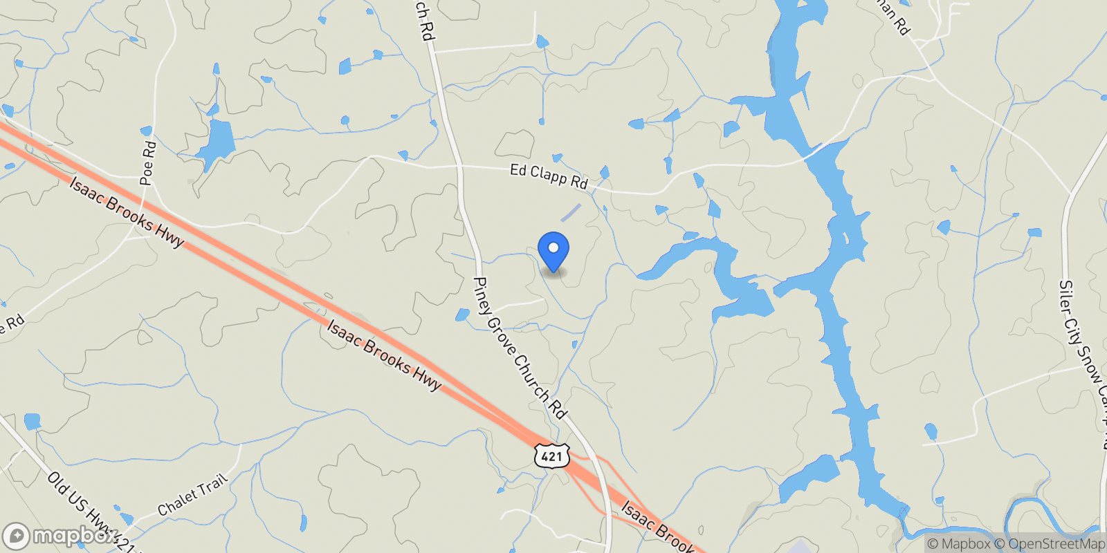 Map showing 194 Fawns Rest Road, Siler City, North Carolina, United States.