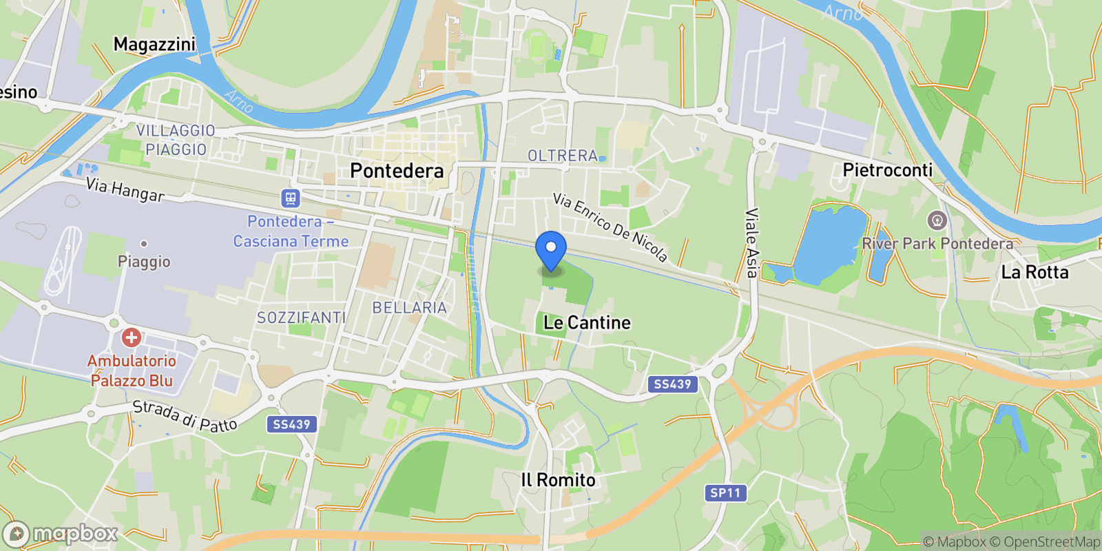 Map showing Via di Montevisi,, Pontedera, Tuscany, Italy.