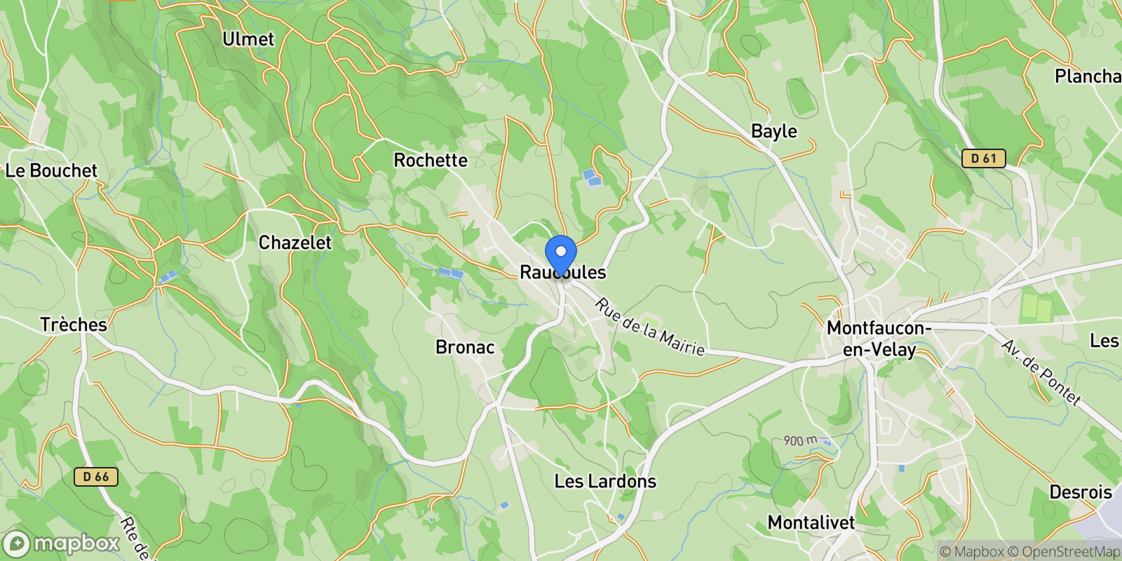 Map showing Raucoules, Raucoules, Raucoules, Auvergne-Rhône-Alpes, France.