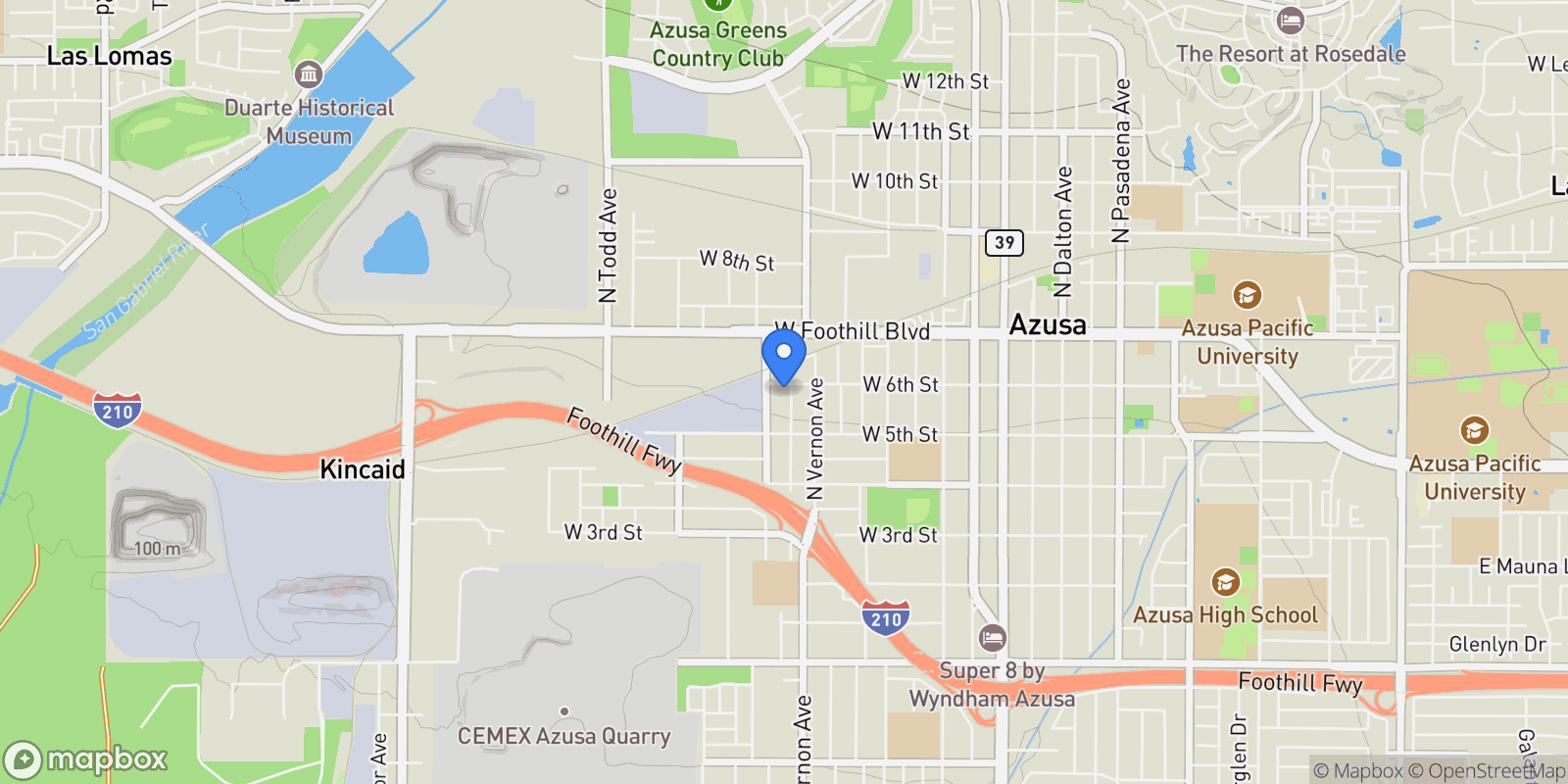 Map showing 541 N Barbara, Azusa, California, United States.