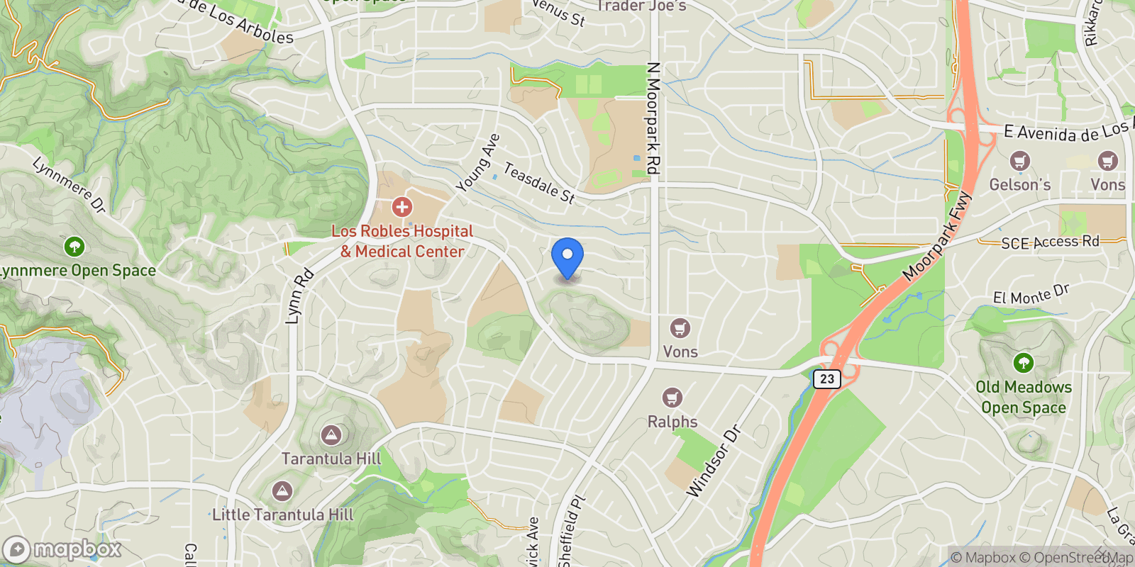 Map showing Thousand Oaks, California, United States.