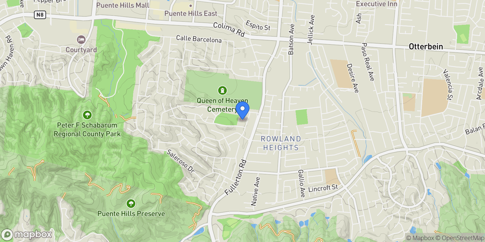 Map showing 2236 Deepgrove, Rowland Heights, California, United States.