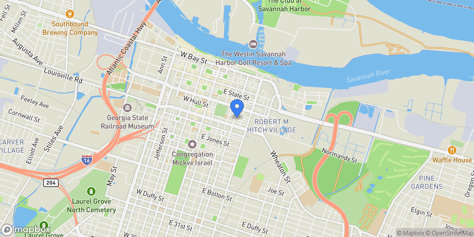 Map showing 507 E Mcdonough Street, Savannah, Georgia, United States.