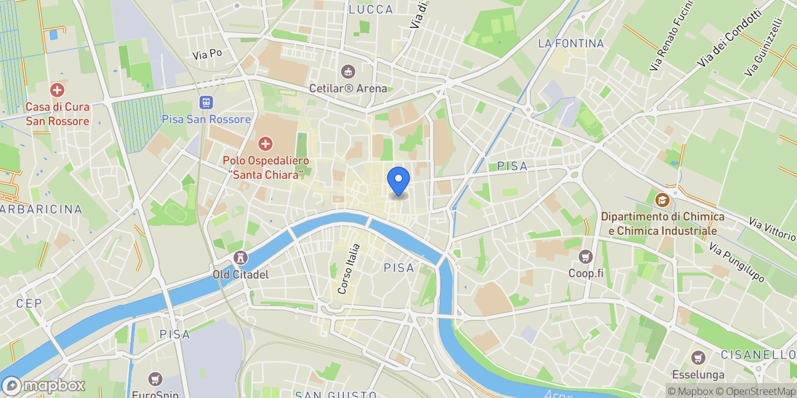 Map showing Piazza S. Paolo All&#, Pisa, Tuscany, Italy.