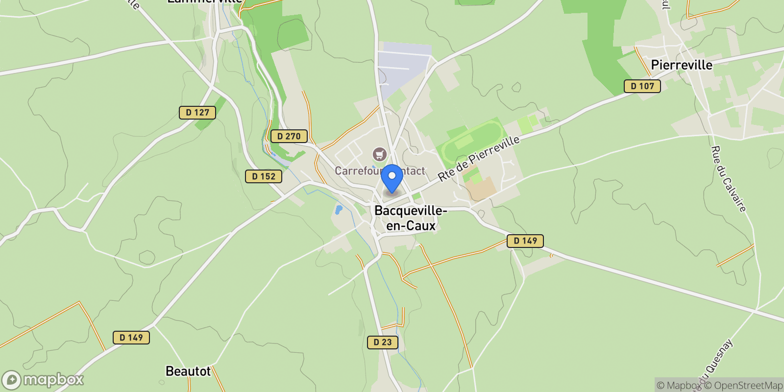 Map showing Bacqueville-en-Caux, Bacqueville-en-Caux, Bacqueville-en-Caux, Normandy, France.