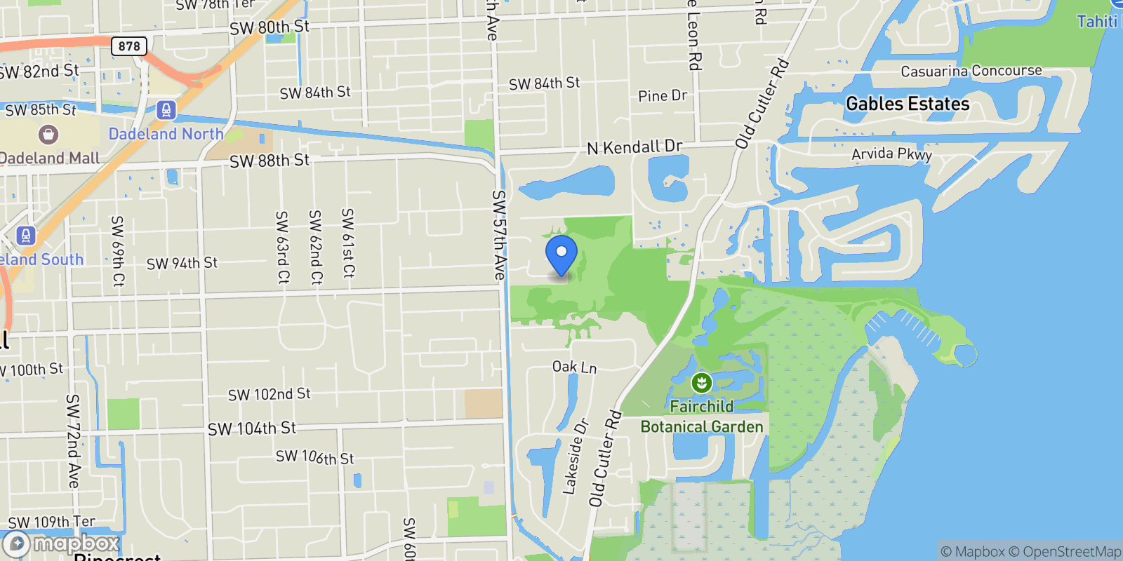 Map showing 5400 Kerwood Oaks Dr, Coral Gables, Florida, United States.