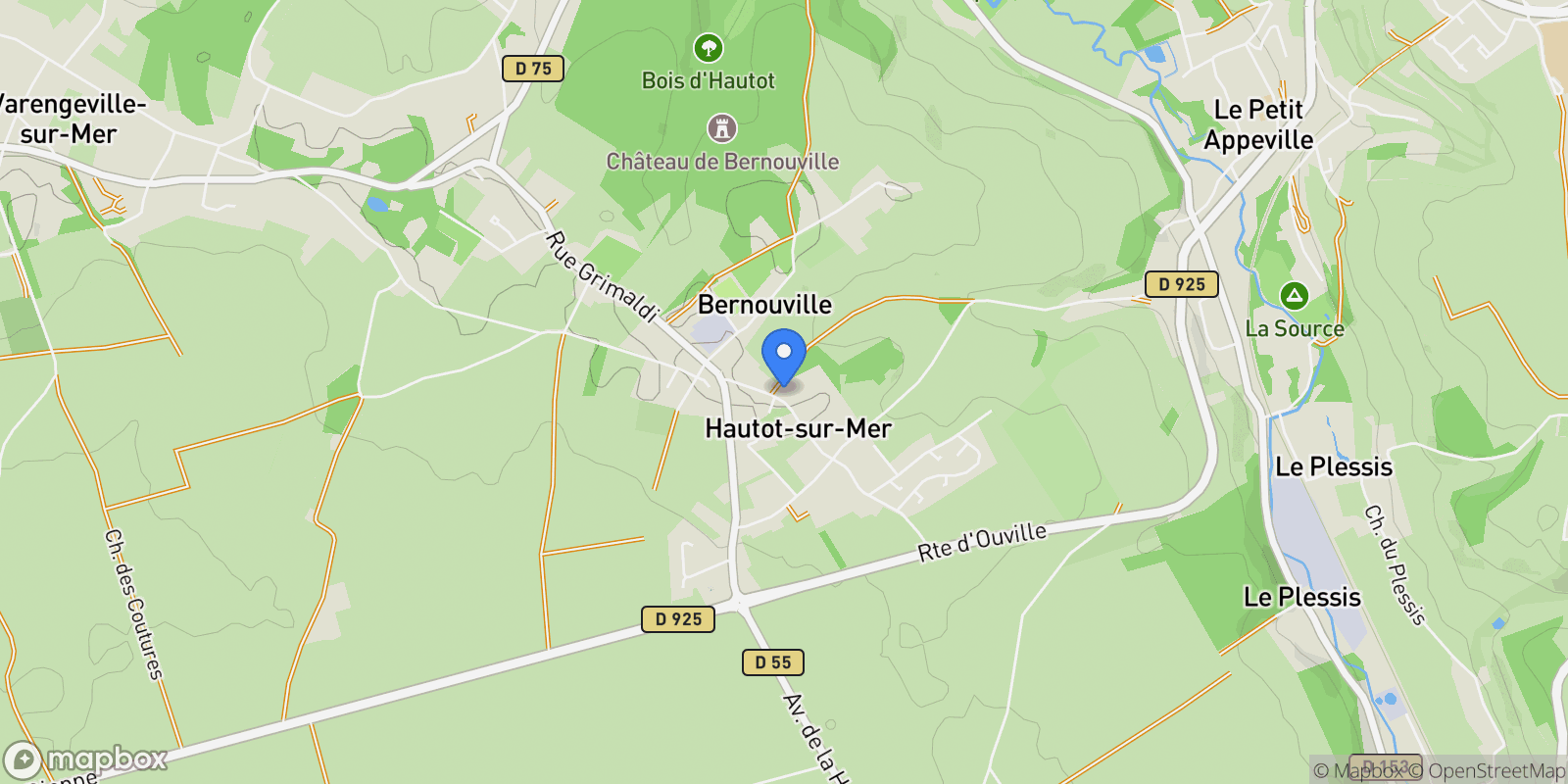 Map showing Hautot-sur-Mer, Hautot-sur-Mer, Hautot-sur-Mer, Normandy, France.