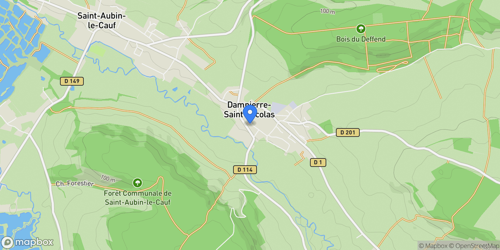 Map showing Dampierre-Saint-Nicolas, Dampierre-Saint-Nicolas, Dampierre-Saint-Nicolas, Normandy, France.