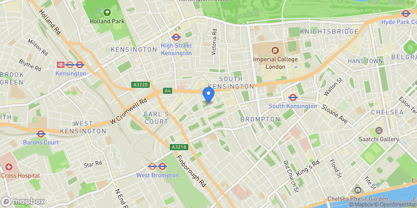 Map showing Elvaston Place, London, SW7, London, England, United Kingdom.