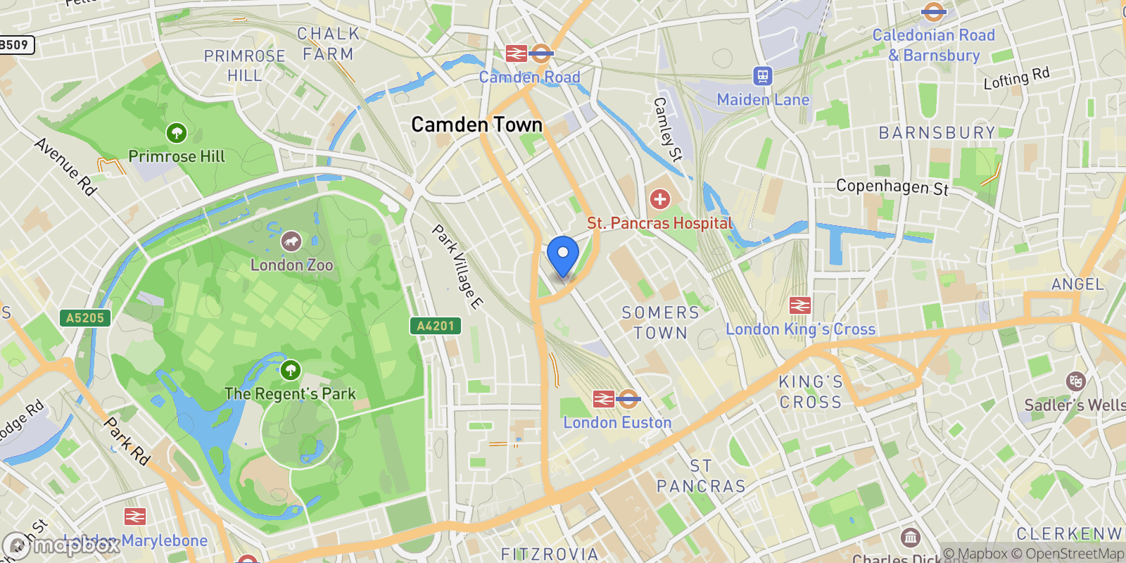 Map showing Cabbell Street, London, NW1, London, England, United Kingdom.