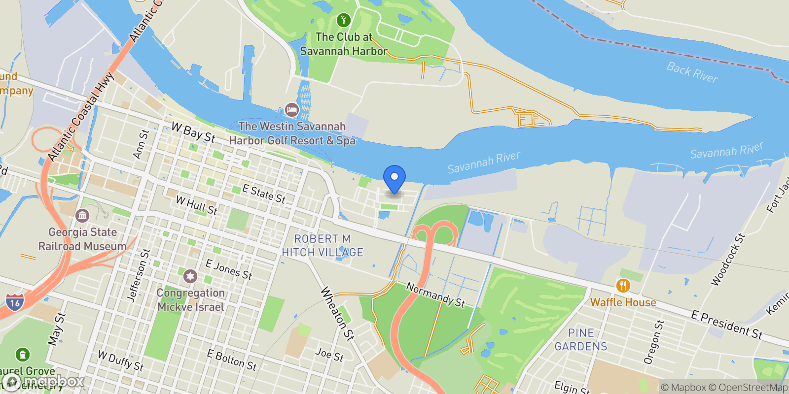 Map showing 453 Port Street, Savannah, Georgia, United States.