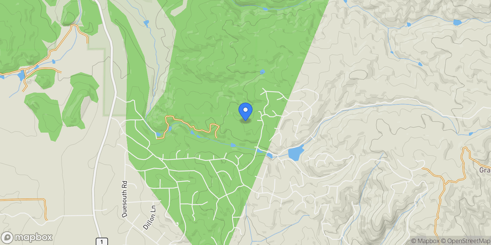 Map showing 247 Pinewood Road, Florissant, Colorado, United States.