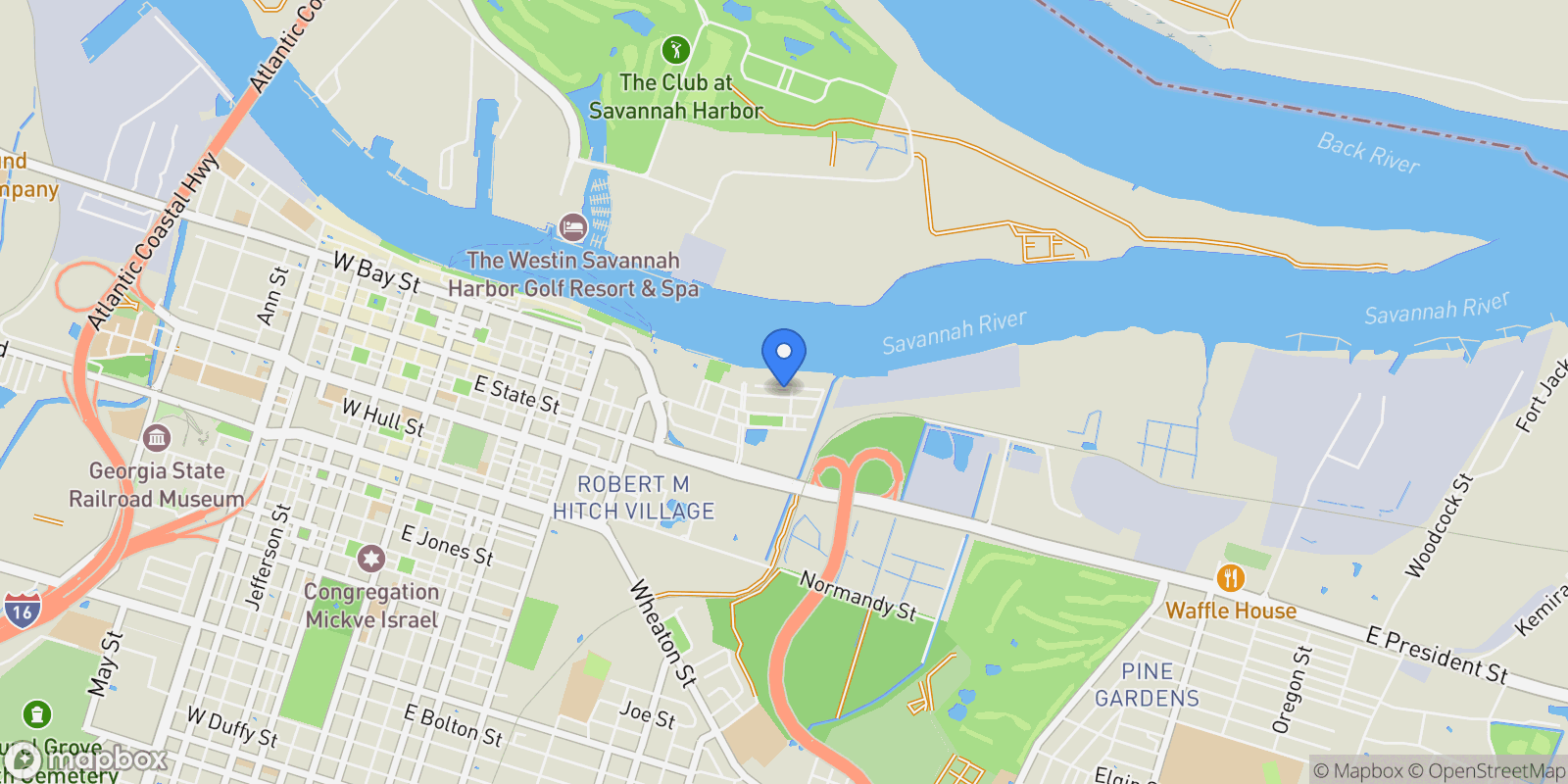 Map showing 456 Port Street, Savannah, Georgia, United States.