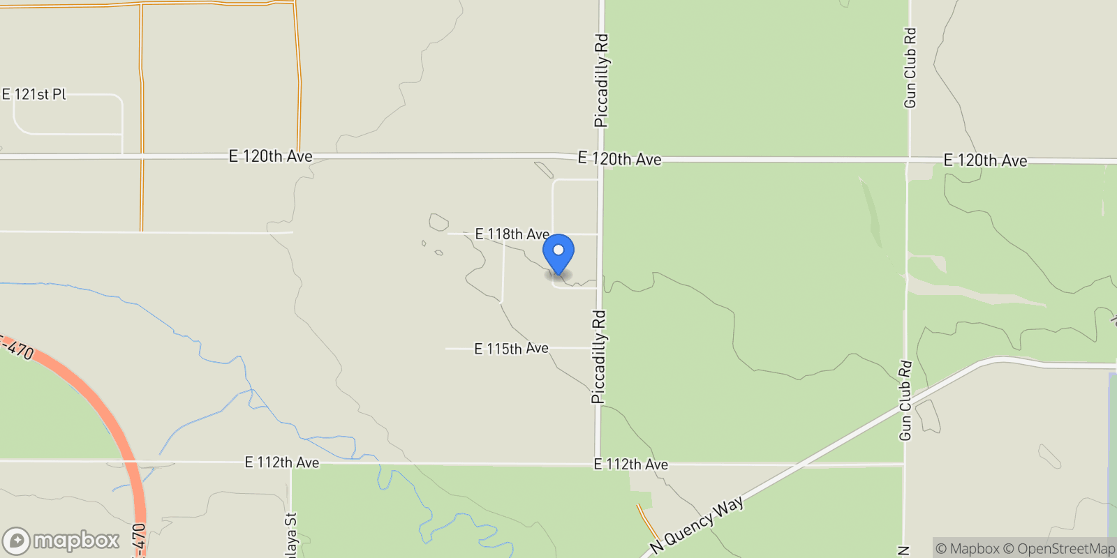 Map showing 11690 Orleans Circle, Commerce City, Colorado, United States.