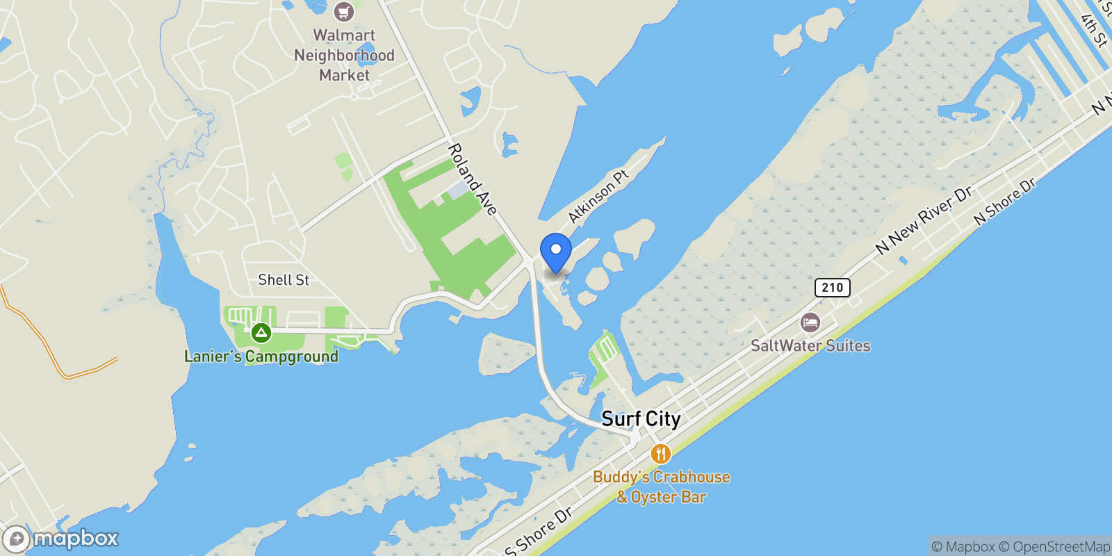 Map showing 303 Vesta Court, Surf City, North Carolina, United States.