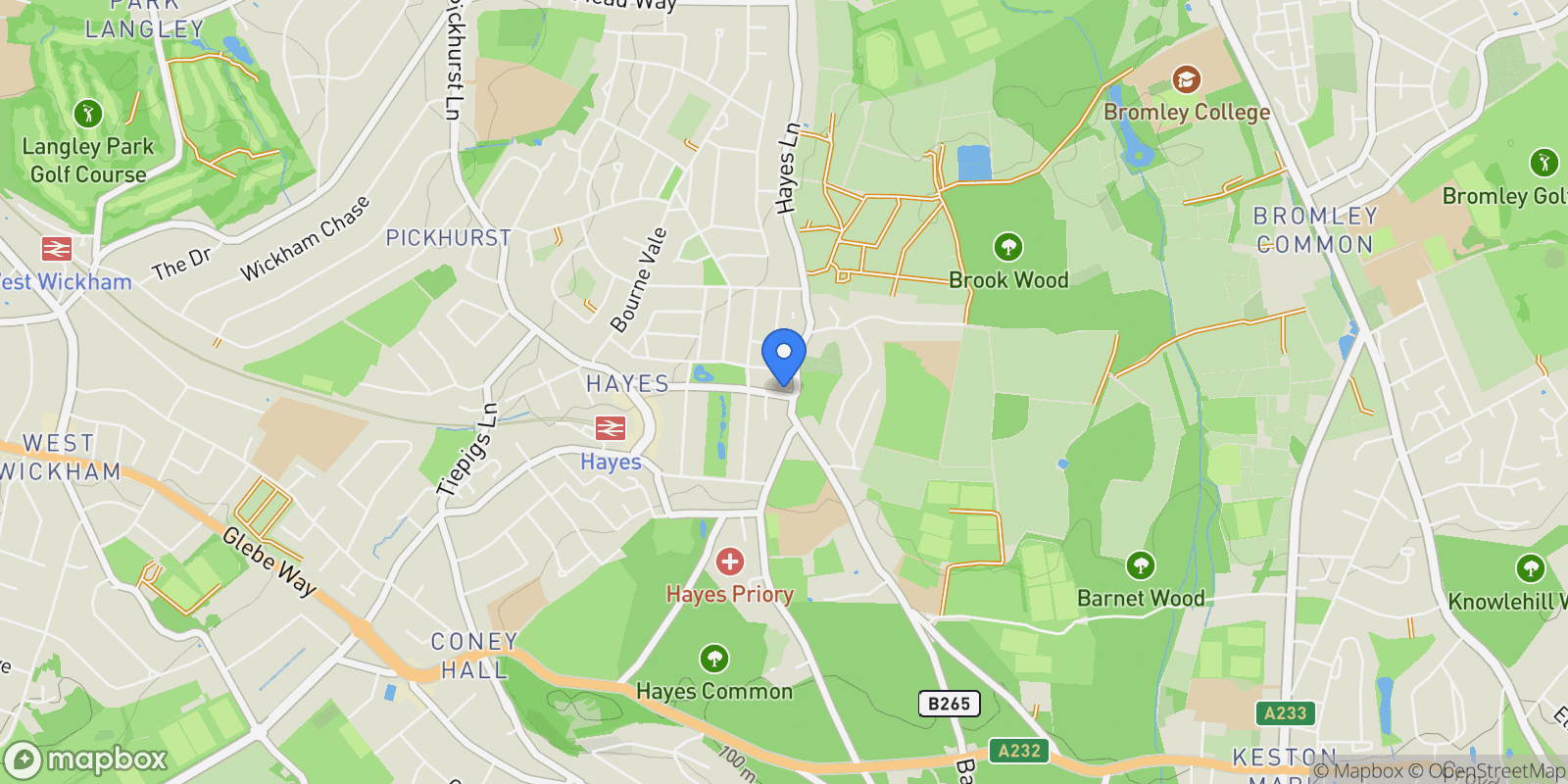 Map showing 8 Pickhurst Lane, Bromley, Bromley, England, United Kingdom.