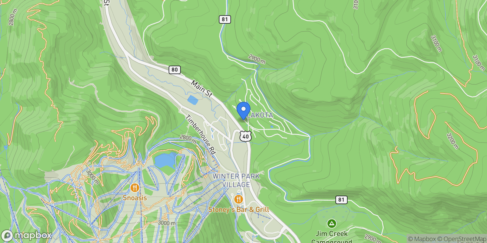 Map showing 203 Antler Way 2-203, Winter Park, Colorado, United States.