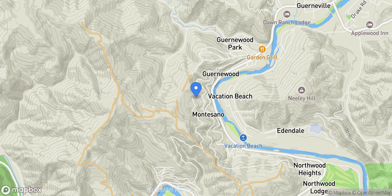Map showing 17970 Duncan Road, Guerneville, CA, 95446, USA, Guerneville, California, United States.