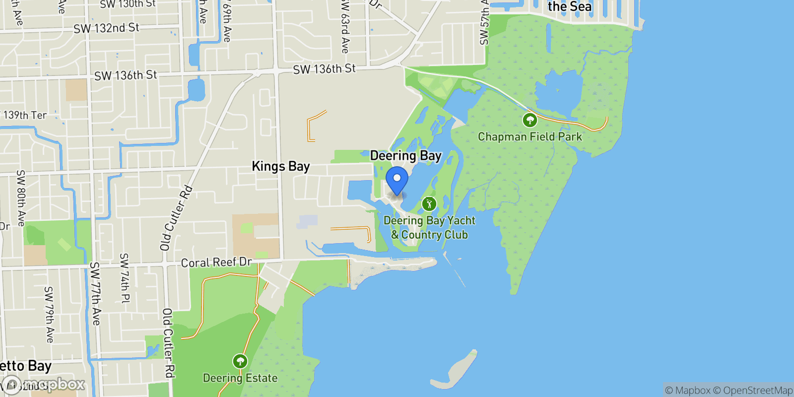 Map showing 13647 Deering Bay Dr 142, Coral Gables, Florida, United States.