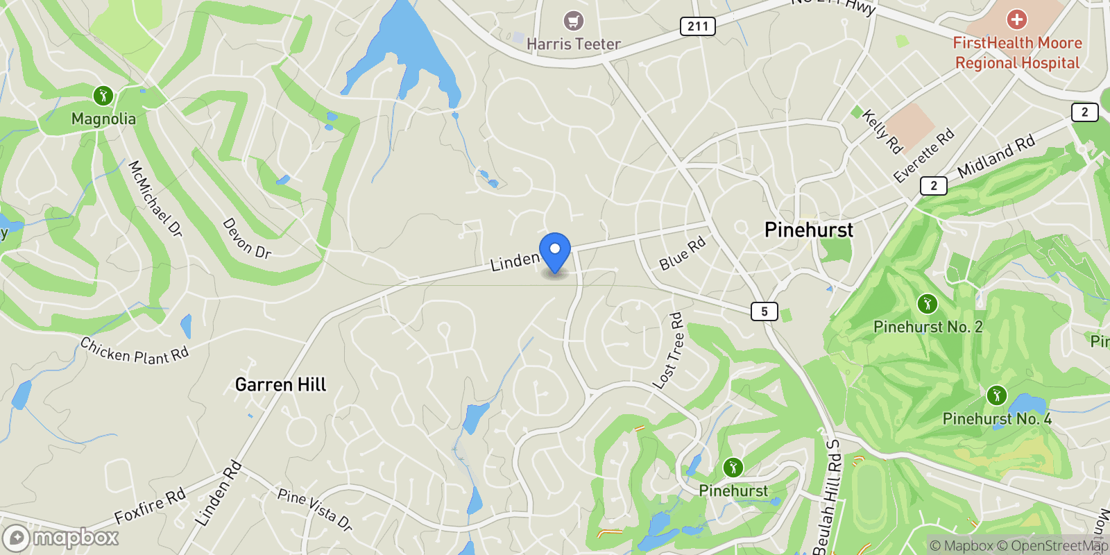 Map showing 80 Wilson Road, Pinehurst, North Carolina, United States.