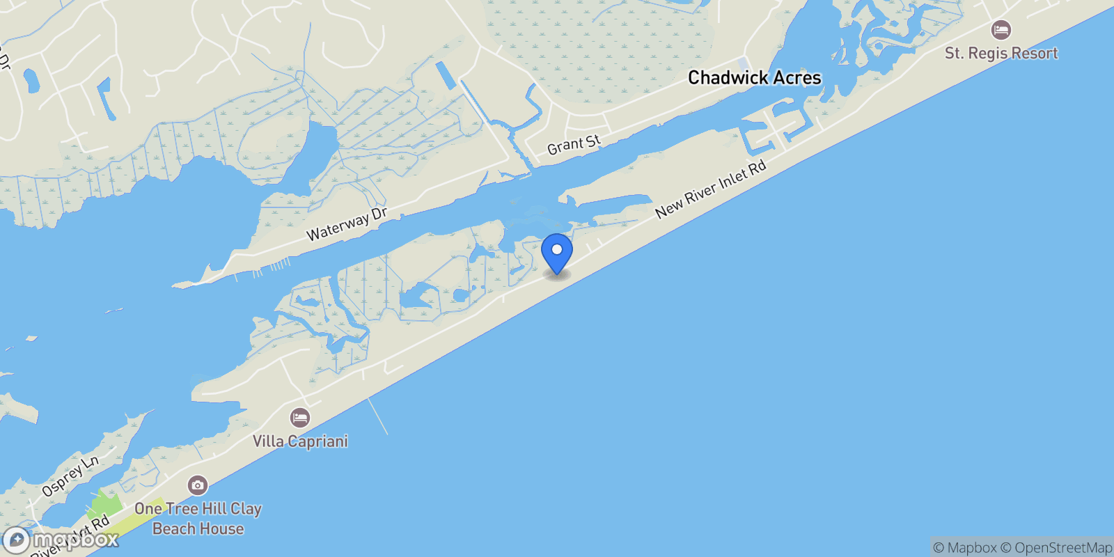 Map showing 1238 New River Inlet Road, North Topsail Beach, North Carolina, United States.