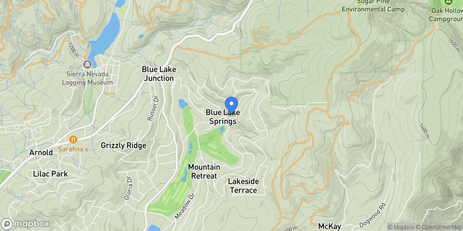 Map showing 1115 Meadow Drive , Arnold, CA 95223, Arnold, California, United States.