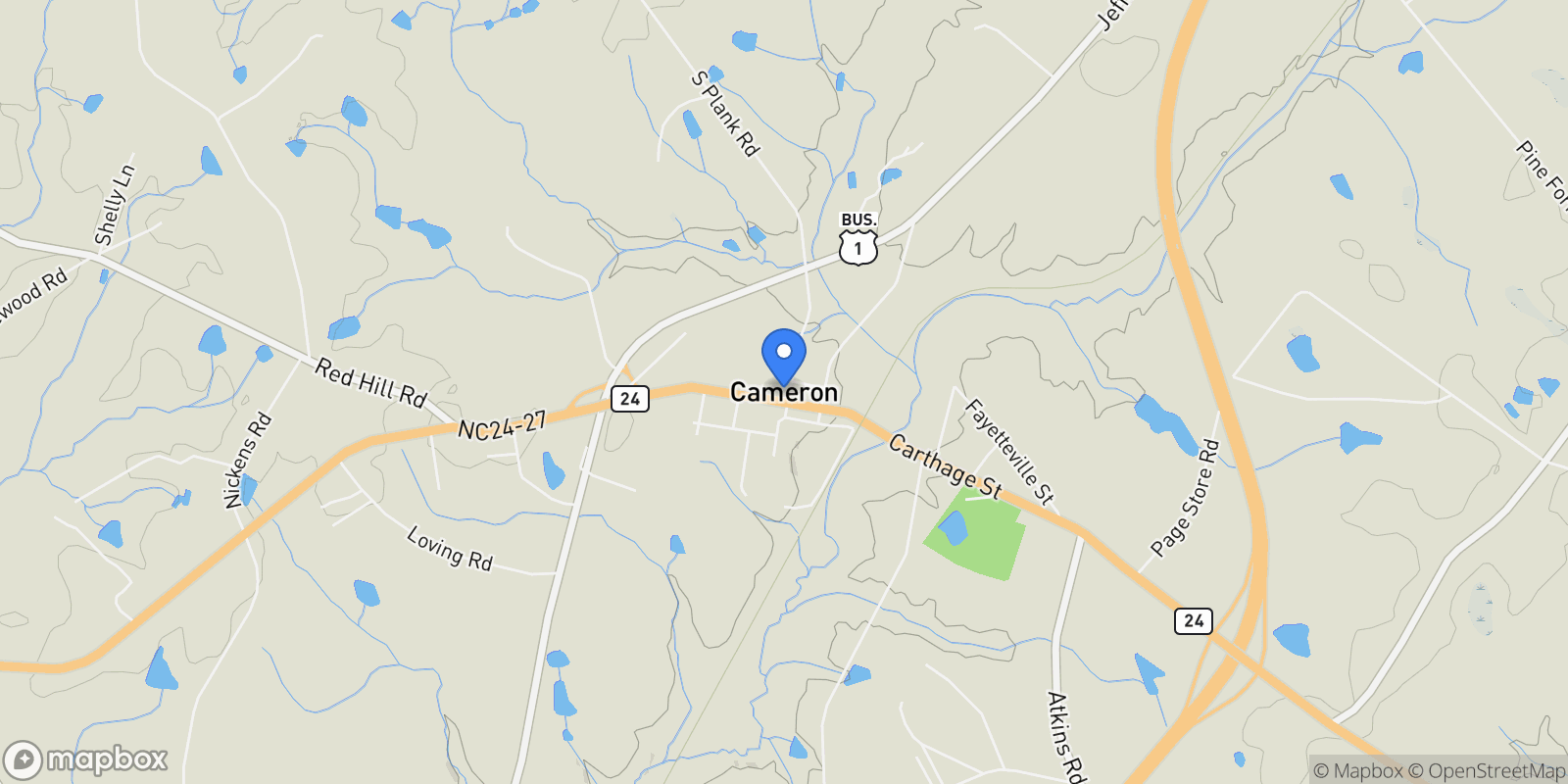 Map showing 515 Sanctuary Trail, Cameron, North Carolina, United States.