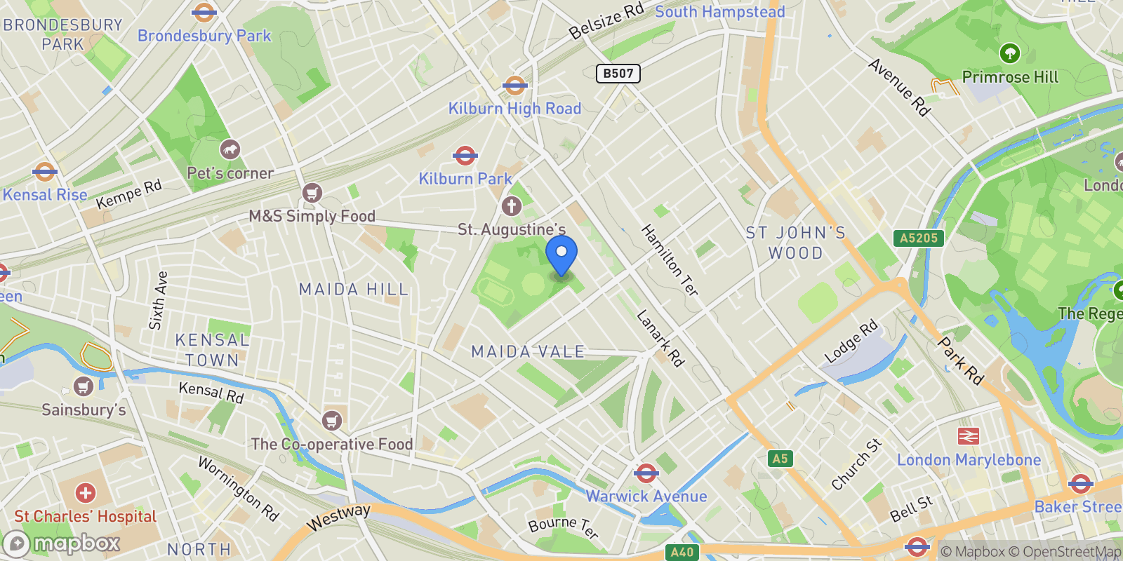 Map showing Warwick Place, Little Venice W9, London, England, United Kingdom.