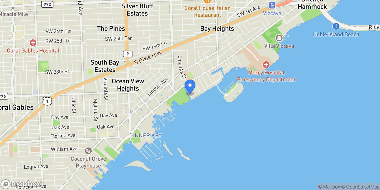 Map showing 3566 Rockerman Rd, Miami, Florida, United States.