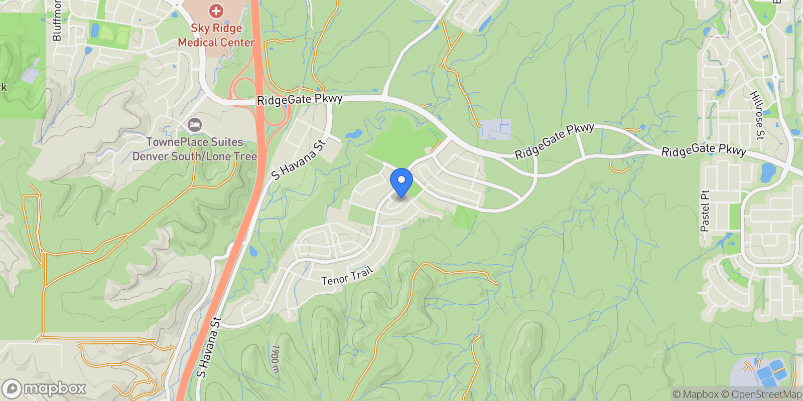 Map showing 11332 Alla Breve Circle, Parker, Colorado, United States.