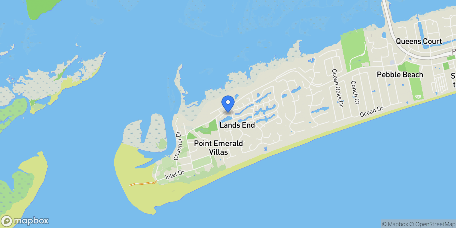 Map showing 203 Red Snapper Drive, Emerald Isle, North Carolina, United States.