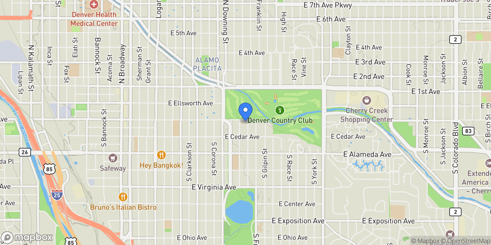 Map showing 101 S Humboldt Street, Denver, Colorado, United States.