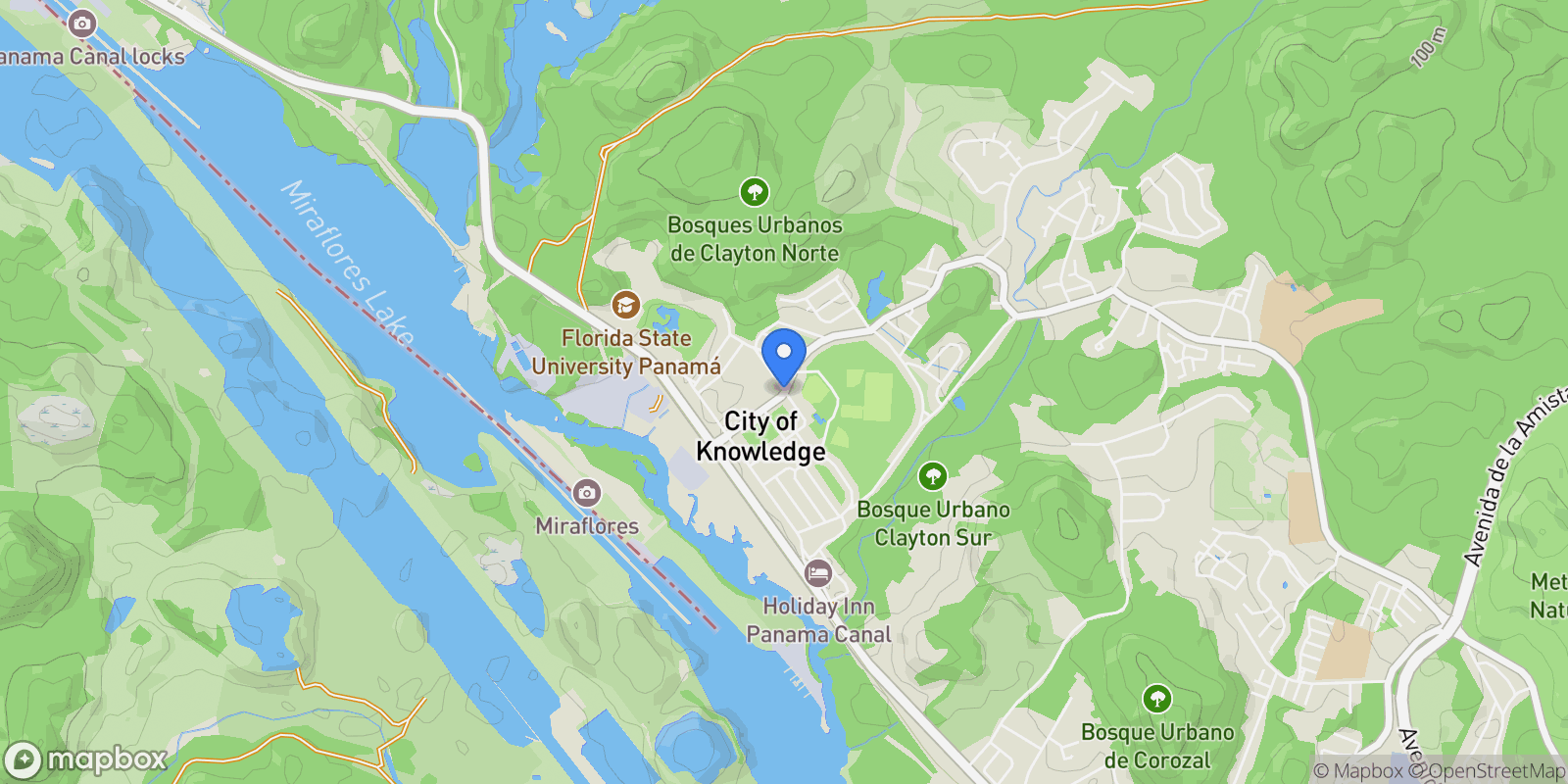 Map showing Clayton, Panama City, Panamá Province, Panama, Panama City, Panama.