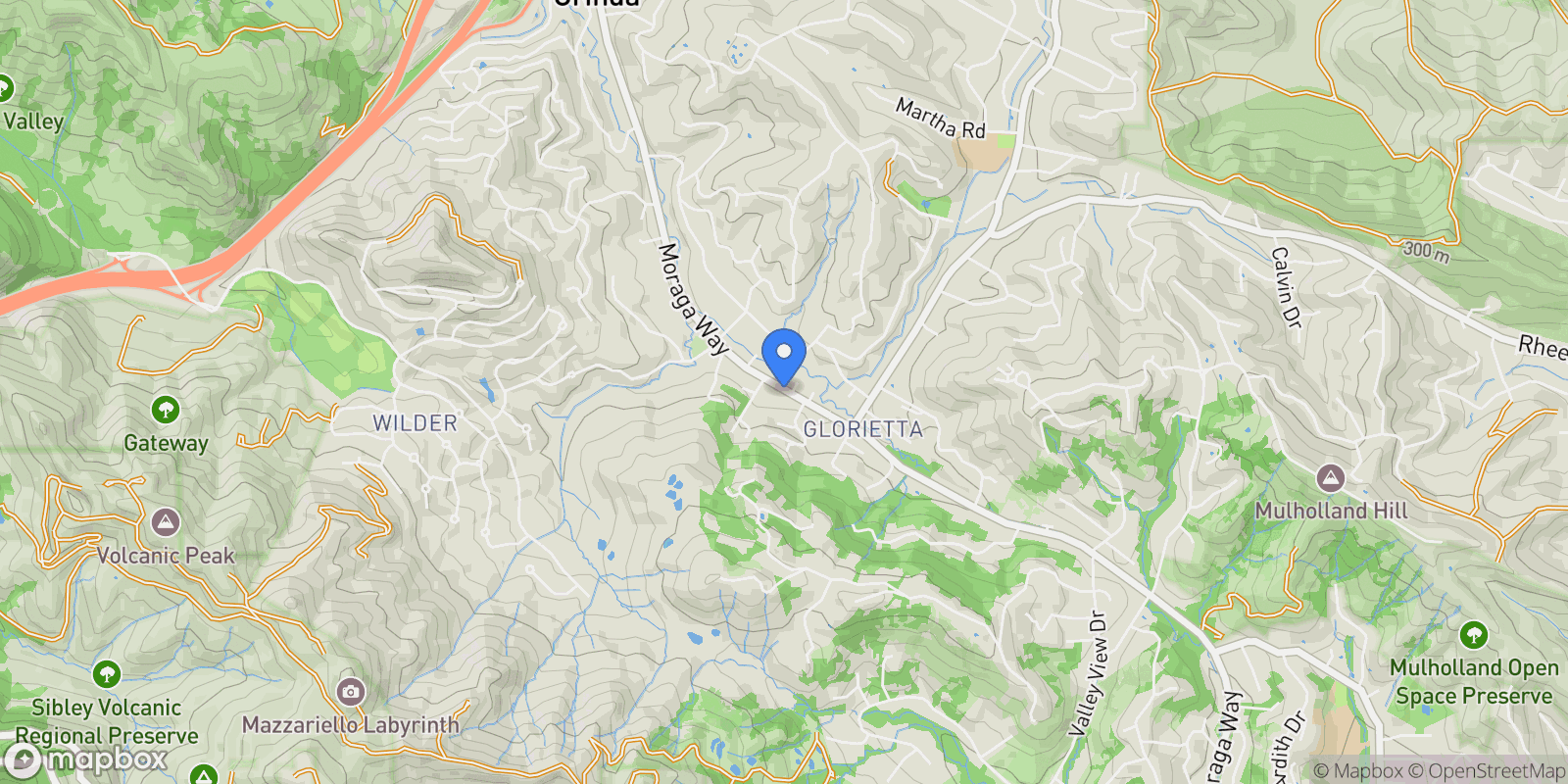 Map showing 230 Moraga Way, Orinda, CA, 94563, USA, Orinda, California, United States.