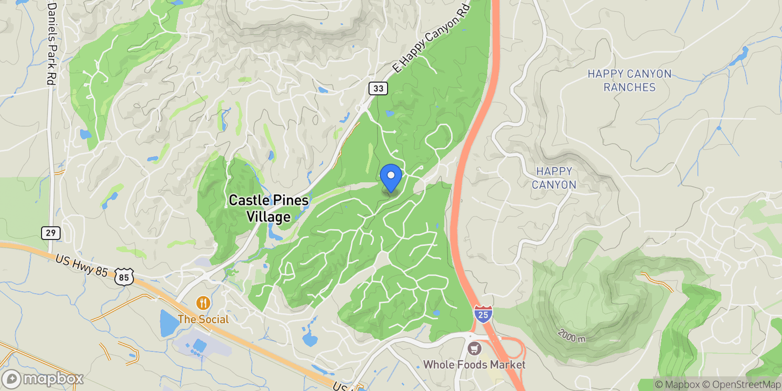 Map showing 315 Prospect Drive, Castle Rock, Colorado, United States.