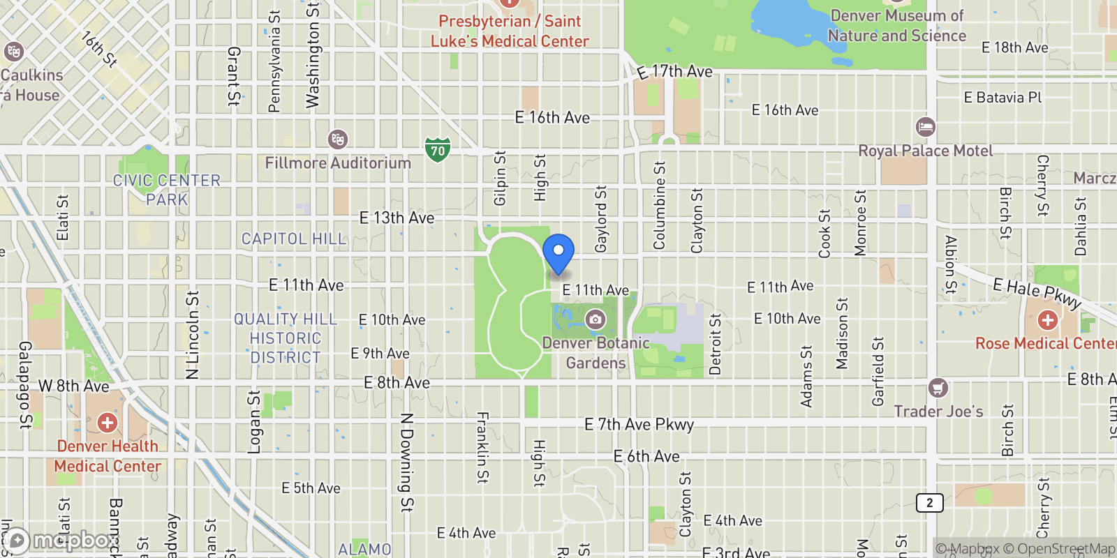 Map showing 1133 Race Street 5A, Denver, Colorado, United States.