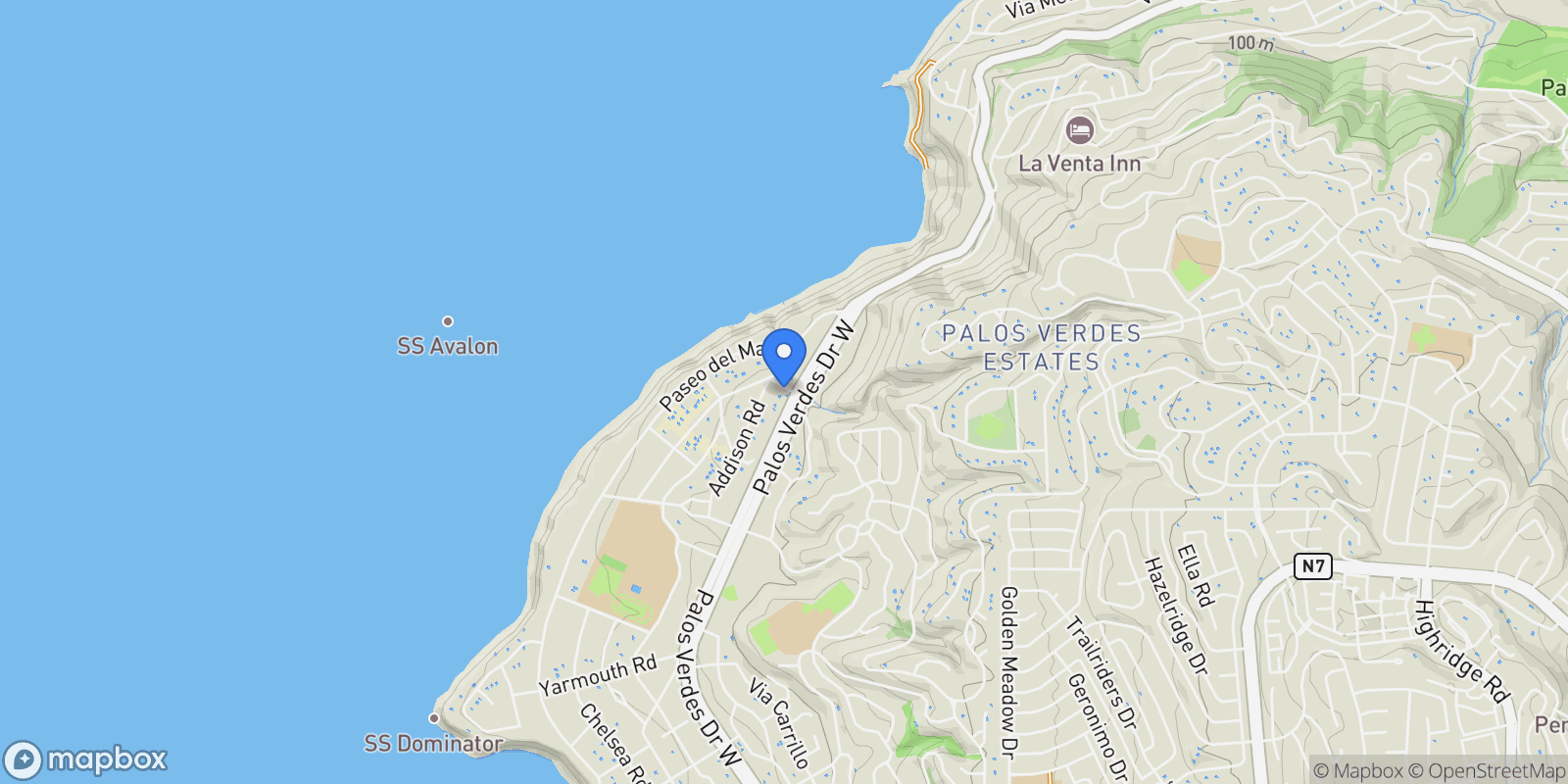 Map showing 704 Apsley, Rolling Hills Estates, California, United States.