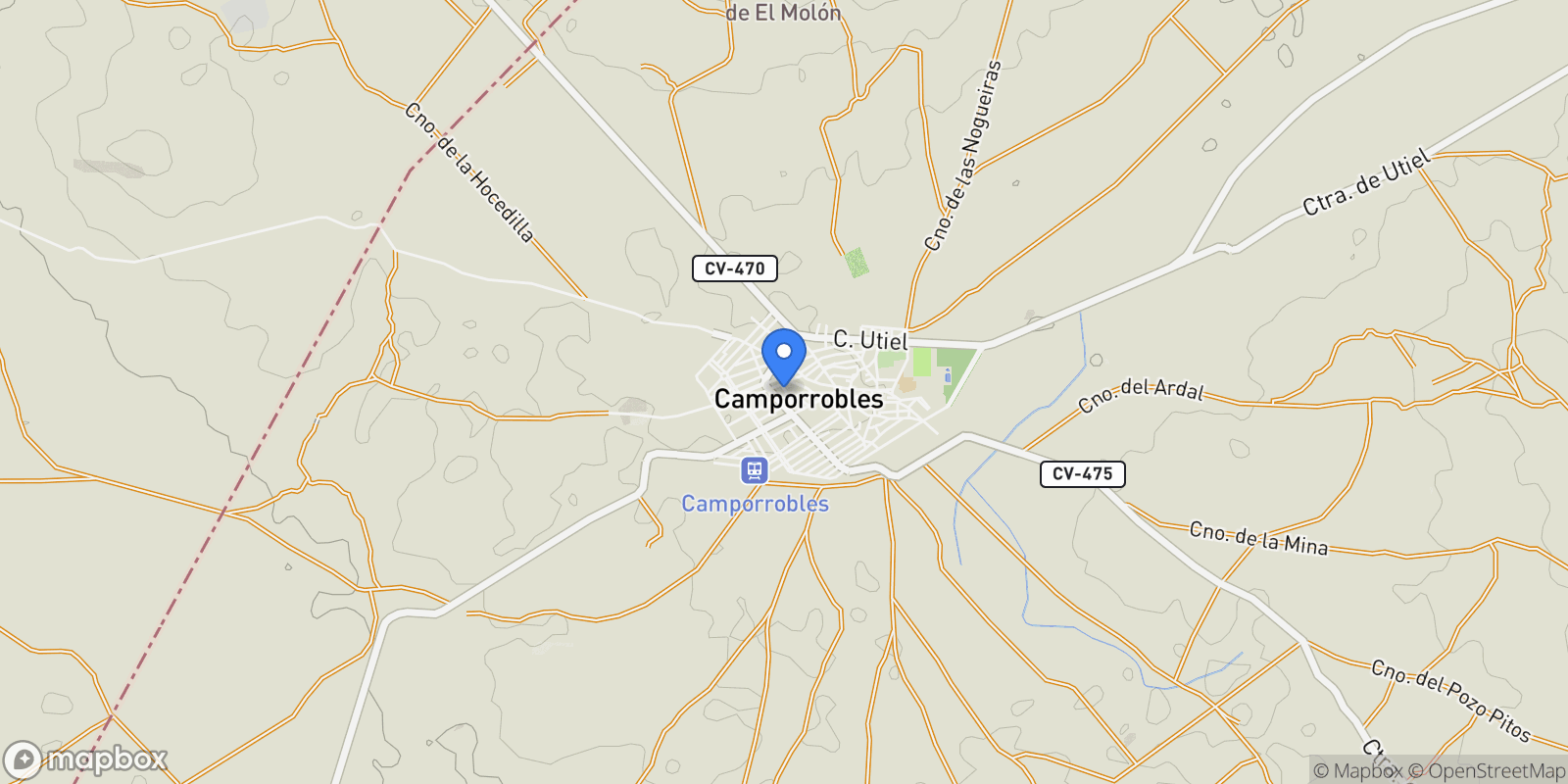 Map showing Comunidad valenciana, Camporrobles, VALENCIA, Camporrobles, Camporrobles, Valencian Community, Spain.