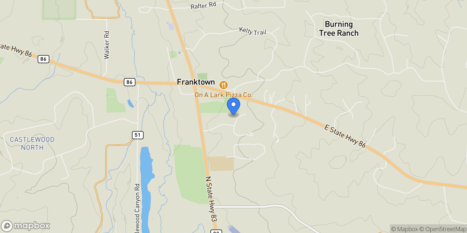 Map showing 1721 Arrowpoint Court, Franktown, Colorado, United States.